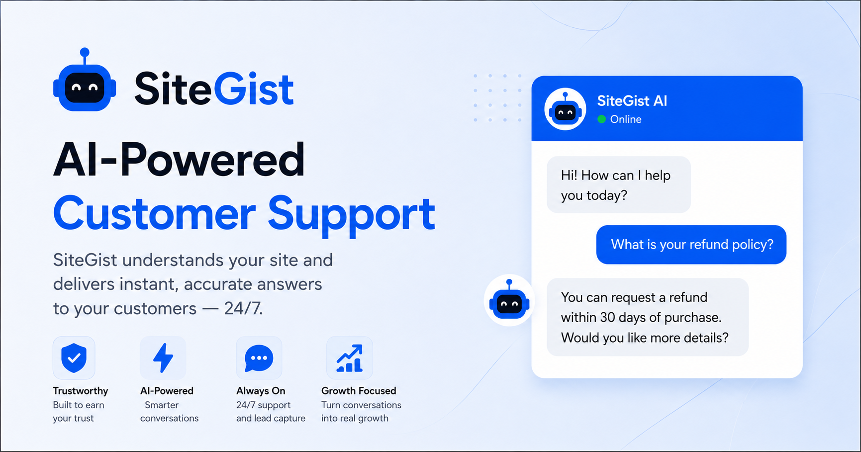 SiteGist AI Dashboard